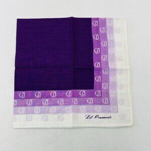 Vintage Japan Lib Ornamente Handkerchief Pocket Purple Hankie 16” Square Retro